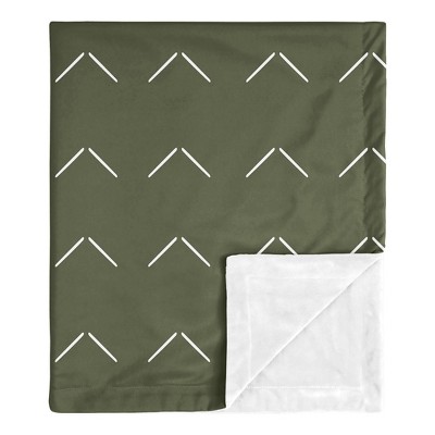 Image of Sweet Jojo Designs Gender Neutral Unisex Baby Security Blanket Woodland Arrow Green and White