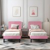 VECELO Velvet Upholstered Platform Bed Frame with Adjustable Headboard, Sturdy Wood Slat Support, No Box Spring Required - 2 of 4