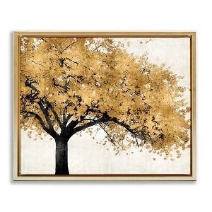 Stupell Industries Traditional Tree with Autumn Leaves over Neutral Floating Frame Canvas Art, Gold, 21" x 17" - 1 of 4
