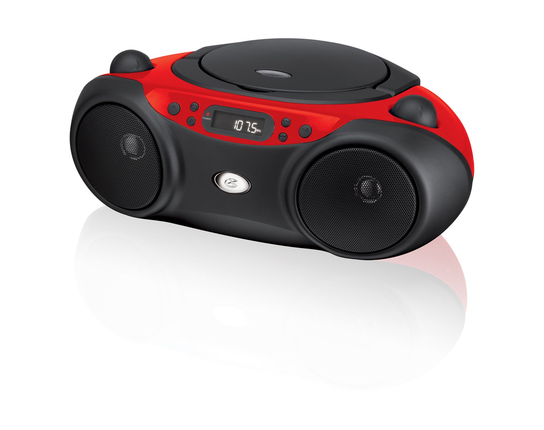 GPX CD, AM/FM Boombox - Red (BC232R): Portable 3.5mm Jack, Built-In Speaker.