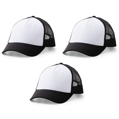 Cricut 3ct Trucker Hat Blank Black/white : Target