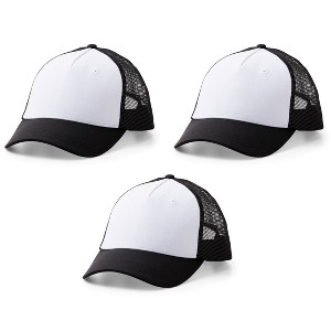 Cricut 3ct Trucker Hat Blank Black/White: Polyester Craft Hat for Cricut Projects, 4.4" Height, 11.8" Depth, 8.5" Width - 1 of 4