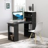 HOMCOM Modern Compact Computer Desk with 6-Tier Storage Shelves Combo, Writing Table Workstation with Bookshelf for Home Office - image 3 of 4