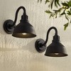 Franklin Iron Works Arnett Rustic Industrial Outdoor Wall Light Fixtures Set of 2 Black Metal 8" Downlight Shade for Post Exterior Barn - image 2 of 4