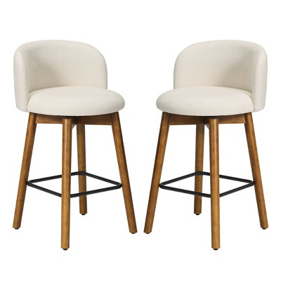 WestinTrends Soho Modern Chenille Upholstered 26" Counter Height Swivel Bar Stools (Set of 2)