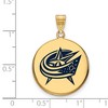 Black Bow Jewelry 14k Yellow Gold Plated Sterling Silver Columbus Blue Jackets NHL Large Pendant - 2 of 3