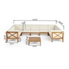 Christopher Knight Home Dominic 8 piece Outdoor Acacia Wood U-shaped Sectional Seating Set with Cushions - 3 of 4