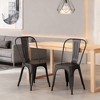 IHOMEADORE 18Inch Matte Black Industrial Metal Dining Chairs set of 2 - 2 of 4