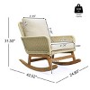 3-Piece Patio Set Table And Chairs,  Modern Patio Chairs With Seat And Back Cushions, PE Rattan Rocking Chairs And Wooden Table-Cuddlewood - 4 of 4