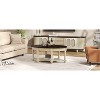 Okak Natural Farmhouse Coffee Table with Storage, 2-Tier Center Table Side Tables with Half Open Compartment for Living Room Bedroom - 4 of 4