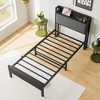 Grungis Bed Frame with Storage Headboard,Modern Platform Bed with Charging Station for Bedroom,No Box Spring Needed, Easy Assembly - 4 of 4