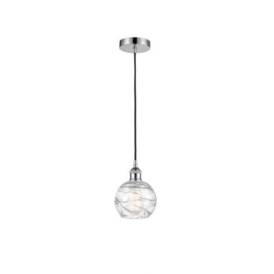Athens Deco Swirl - 1 Light Mini Pendant In Industrial Style-8.75 Inches Tall and 6 Inches Wide
