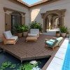 DSVIMOY 12" Patio Deck Tiles, 44pcs DIY Module Interlocking Decking Tiles, Floor Tile for Porch Poolside, Balcony, Red&Brown, 12"*12"*0.8" - 4 of 4