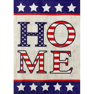 Patriotic Burlap Outdoor Garden Flag 18" x 12.5"