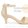 BLISSFUL STEP Women's Open Toe Ankle Strap Kitten Heels Sandals - 4 of 4