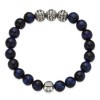 Chisel Stainless Steel Antiqued and Polished 10mm Blue Tiger's Eye Beaded 7.5" Stretch Bracelet - 3 of 4