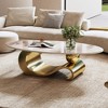 Sapphtopaz Coffee Table with Sturdy Base Elegant Center Table with Faux Marble Tod Contemporary Coffee Bar for Living Room - 3 of 4