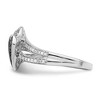 Black Bow Jewelry 1/3 Ctw Blue & White Diamond Double Heart Ring in Sterling Silver - 3 of 4