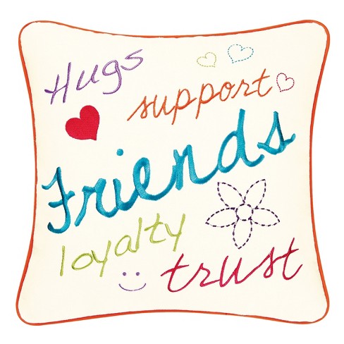 C&F Home 16" x 16" Friends Blue Embroidered Pillow - image 1 of 4