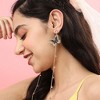 SOHI Women's Green Embellished Butterfly Drop Earrings - 3 of 3