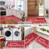 Chrismas Rug for Kitchen Livine Room Bedroom Christmas Printed Non Slip Washable Xmas Rug Low Pile Stain Resistant Area Rug Red 17x29 in and 17x47 in - 4 of 4