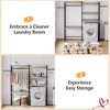 28"/30" Double Row Over Washer and Dryer Shelves, Freestanding 5 Tiers Laundry Room Storage and Organizer Standing Shelf - 4 of 4