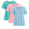 Collections Etc Henley-Style Scoop Neckline Pajama Tops - Set of 3 - 4 of 4