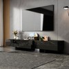 FUFU&GAGA Black TV Cabinet: Silent Sliding Rails, Spacious Storage, Stylish Design - 2 of 4