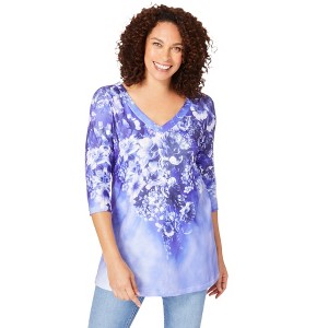 Woman Within Plus Size Watercolor Tunic - 1 of 4