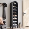 SinCiDo Arched Bookshelf, Modern Farmhouse Bookshelf Storage Cabinet w/Adjustable Shelves, Wood Bookshelf w/Open Display Shelf for Home Office - 2 of 4