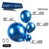 PartyWoo Balloons Metallic Blue Chrome 18 12 10 5 Inch 100 pcs - 2 of 4
