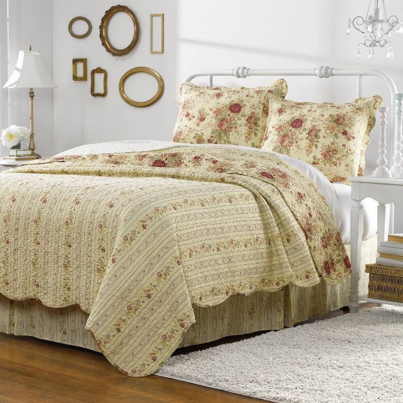 Antique Rose Quilt Bedding Set - Greenland Home Fashions, 3 of 5