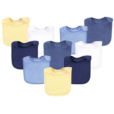 Hudson Baby Infant Boy Rayon from Bamboo Terry Bibs, Blue Yellow, One Size