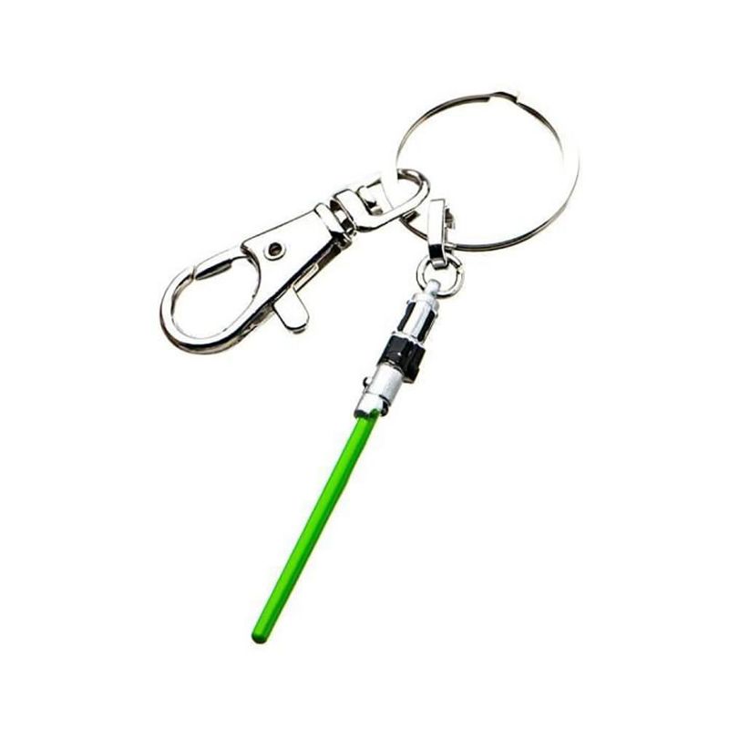 SalesOne LLC Star Wars Yoda Lightsaber Stainless Steel Keychain, 1 of 2