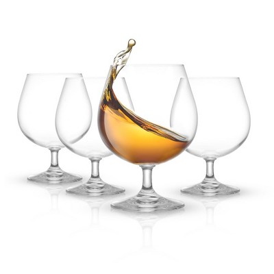 JoyJolt Brandy Glasses - Set of 4 Cask Collection Cognac Glasses Crystal Snifter Set – 13.5 oz