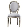 Clairette Wood Traditional French Accent Chair Beige - Baxton Studio: Birch Frame, Linen Upholstery, Nail-Head Trim - 2 of 4
