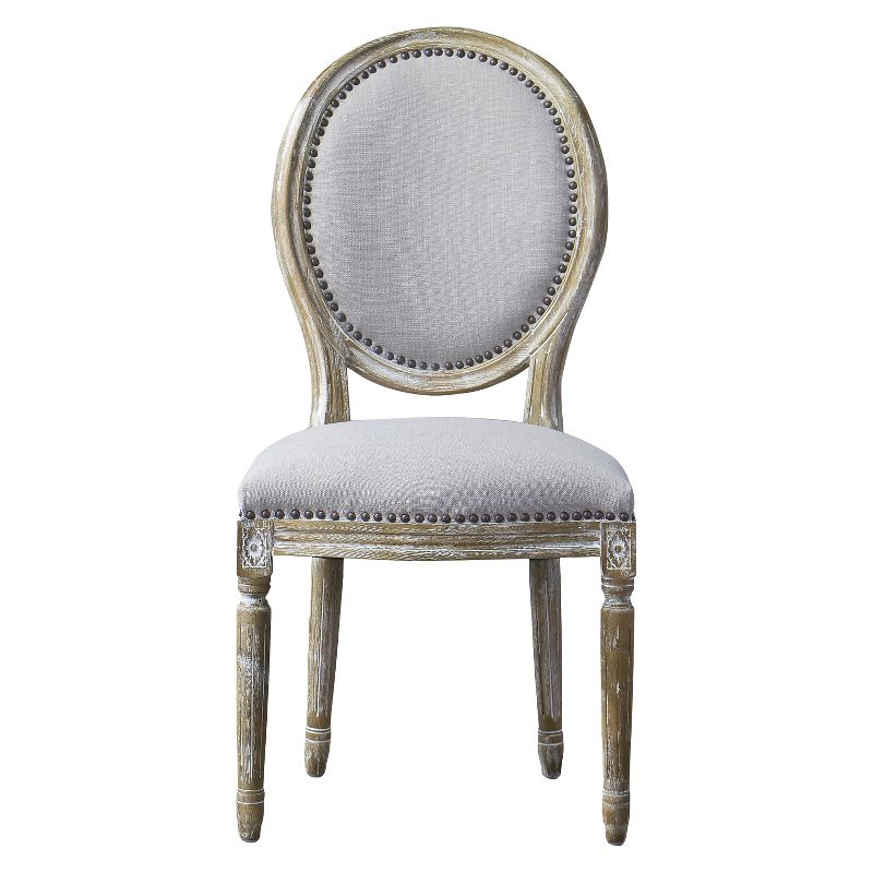 Clairette Wood Traditional French Accent Chair Beige - Baxton Studio, 3 of 7