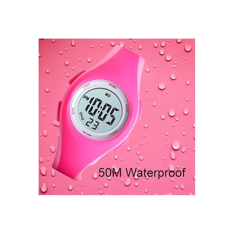 Kid's Fashionable Luminous Waterproof Watch Digital Sport Watch, Pink, 2 of 6