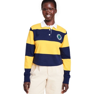 LINSI - Striped Long-Sleeve Polo Shirt