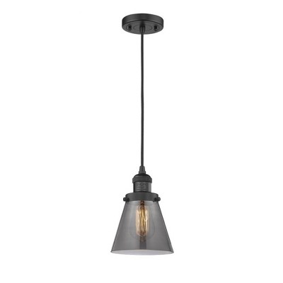 Cone - 1 Light Cord Hung Mini Pendant In Industrial Style-8 Inches Tall and 6 Inches Wide