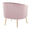 NicBex Velvet Accent Chair,Upholstered Living Room Chairs with Pleated Waves Backrest and Metal Legs,Modern Armchair,Club Chairs for Living Room - 4 of 4