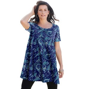 Roaman's Women's Plus Size Ultimate Scoopneck Swing Tunic - 1 of 4