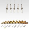 LNC Letophafos  5-Light 41.3" Modern Cluster Oversized Kitchen Island Pendant Lighting, Polished Brass with Seeded Glass - 4 of 4