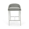 2pcs Modern Upholstered Fixed Height Bar Stools with Backrest-Christopher Knight Home - 4 of 4
