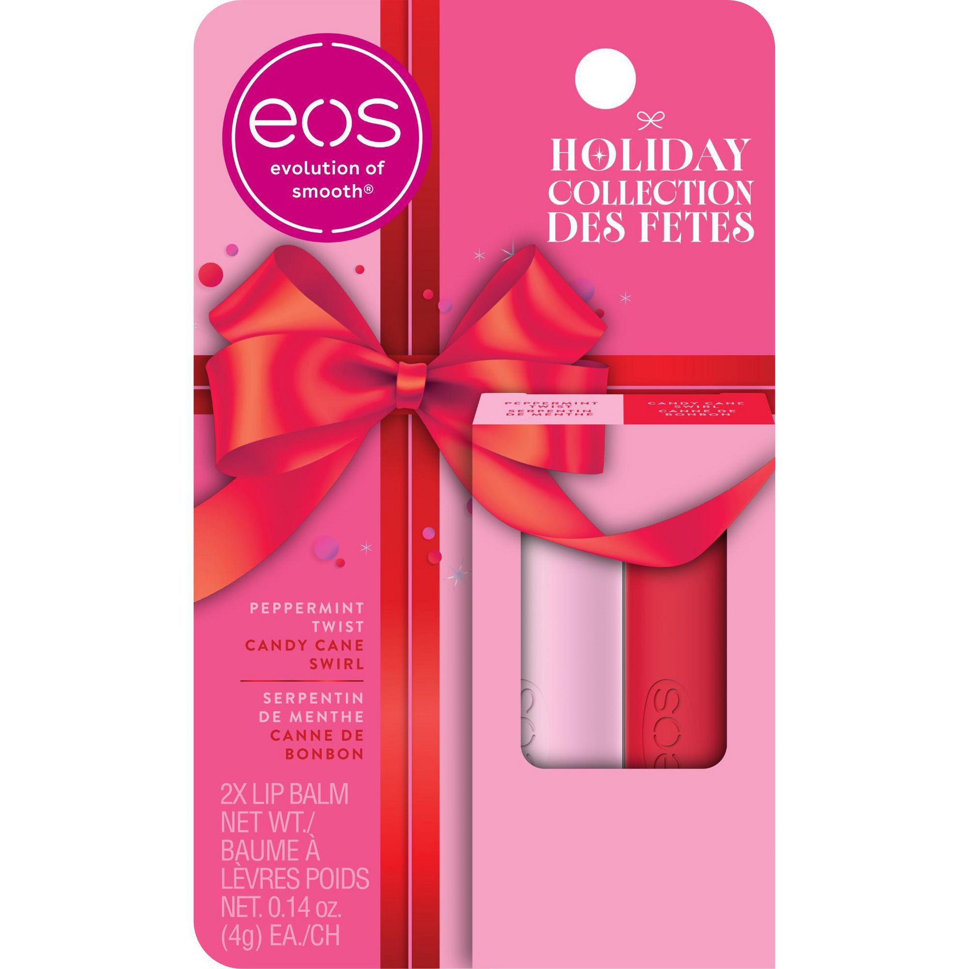 eos Holiday Lip Balm - Candy Cane Swirl & Peppermint Twist - 0.28oz/2pk