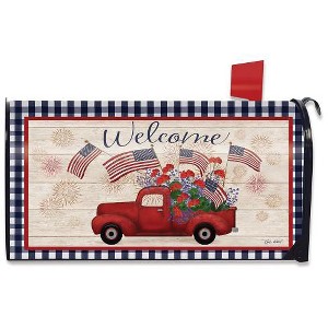 Stars And Stripes Truck Patriotic Magnetic Mailbox Cover Standard Briarwood Lane - 1 of 3