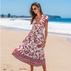 Women's Boho Floral Print V-Neck Beach Dress - Cupshe - 2 of 4