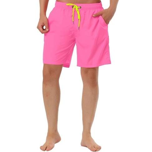 Plain Pink Garment Dye Swim Shorts