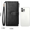 Clotth Womens Large Capacity RFID Blocking Wallet with Removable Wrist Strap –PU Leather Bifold Credit Card Holder & Travel Clutch for Daily Use - 2 of 4