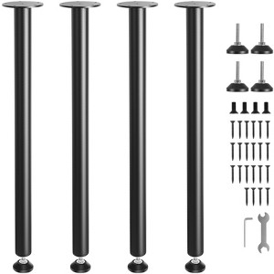 VEVOR 30 Inch Adjustable Desk Legs, Reinforced Steel Office Table Furniture legs Set of 4 for DIY, 1200 lbs Load Capacity Heavy Duty Desk Legs,Black - 1 of 4